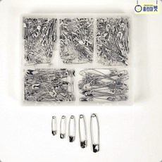 옷핀 300P 니켈 대중소세트 대용량 벌크 수예 핀침 시침용 옷수선 부자재 코사지 비즈