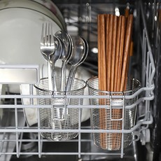 304不鏽鋼筷子筒 廚房置物架 洗碗機適用 筷勺瀝水架 烘碗機適用, 1個, 不鏽鋼原色, 1層