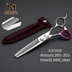 애견미용가위 커브 MURASAKI 미용 가위 일본 VG10 코발트 강철 헤어 커팅 이발사를 위한 특별한 디자인, [19] 30 to 35