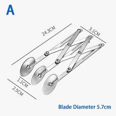 커터 반죽 분배기 스틸 피자 도구 롤러 베이킹 페이스트리 블레이드 스테인레스 필러, 1개