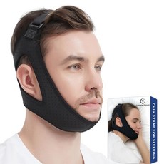 GOPHERBRA 브라CE Chin STRAP 스트랩 for CPAP Users - ADJUSTABLE 어드저스터블 MASK 마스크 BAND 밴드age Keeping MOUT, Black