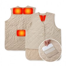 [유일] 일본 직수입 겨울 여성용 핫팩 온열 조끼(베이지)