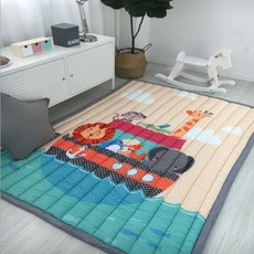 卡通遊戲地墊 嬰兒爬行墊 厚度3CM 絎縫防滑加厚兒童客廳爬爬墊, 粉色星空(圖五)