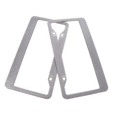 블링 라이센스 플레이트 프레임 크리스탈 자동차 번호판 크롬 몰딩 차량용, 3. Silver, 1개