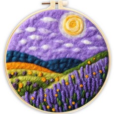 사르부터 바늘 펠트 키트 DIY 울 스타러 자수 선물용 홈 데코레이션에 적합한 초보자용 (별과 태양)