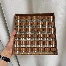 迷你玻璃密封罐 茶葉儲存收納小瓶子, 10ML 棕紋蓋玻璃瓶身3個裝, 1套