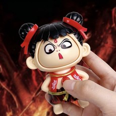 創意鑰匙扣掛件 卡通表情變臉玩具按壓可愛變臉魔童鑰匙扣挂件鬧海擺件創意玩偶吊飾, 隨機按壓表情變臉【1個裝】, 1個