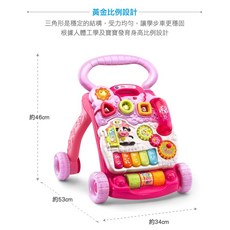 Vtech 寶寶聲光學步車 (3色可選) 學習板 智能感應 學步 音樂 數字 形狀 顏色 電話 齒輪 幼兒學習 多功能, 粉色, 1個
