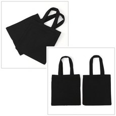 가방 꾸미기 와팬 자수 DIY 무지 에코백 2개 29 x 32.5cm 블랙