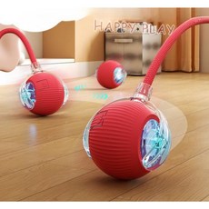 고양이 움직이는 자동 장난감 공 셀프 엔터테인먼트 실내 애완동물 롤링 스틱 장난감 혼자 노는 고양이용품, 1개, H_그린 장난감+이빨 갈이 공, 단일 모델