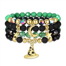 해외 NLCAC 핑크 그린 마녀 공주 우정 매칭 팔찌 크라운 모자 Elphaba Glinda 팬 상품 주얼리 BFF 커플 액세서리 선물 M 비즈 보석 없음 미국매장정품+ 173, 그린 마녀.