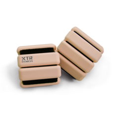 XTR 손목 발목 아령 실리콘 중량밴드 모래주머니 2p 세트+파우치, 500g, 브라운