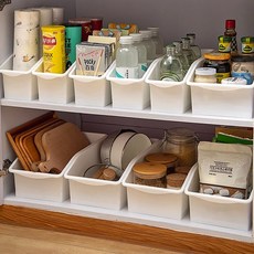 살림모아 주방 팬트리 다용도 수납 정리함 4개, 1세트