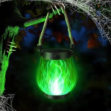 iBaycon 2팩 태양광 랜턴 조명 2가지 모드 듀얼 충전 USB 및 파티 홀리데이 할로윈 장식을 위한 야외 방수 행잉 따뜻한 흰색, 1 Pa, Green