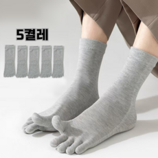 땀 흡수 발냄새 방지 사계절 남성 중목 발가락 양말 5켤레 세트