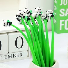 GF 판다 대나무 볼펜 젤펜 중성펜 0.5mm 5P, 5개, 판다 블랙