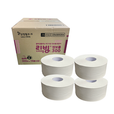삼정펄프 리빙 점보롤 화장지 300mx4롤, 4롤, 1박스
