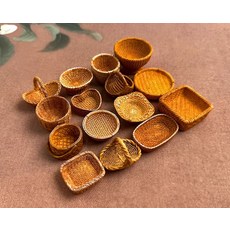 (TD) 프리미엄 미니어처 라탄 바구니 소품 세트, 2번