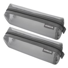 심플 메쉬 파우치형 필통, 블랙, 2개