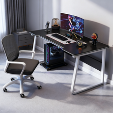 사무용책상 1인용책상 전면 다용도 책상 컴퓨터책상, Black + White