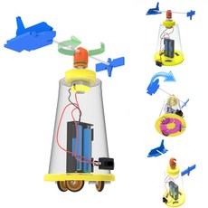 우주왕복선 인공위선 만들기 회전 운동에너지 무게중심 원심력 과학실험 DIY (1인용)