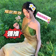 태국 미얀마 여성 다이 의상 민족 공연 무용 전통 스타일 드레스, 01 one size, 24 41