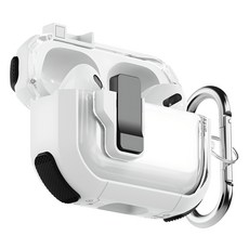 NUART 防丟磁吸鎖扣防摔耳機殼, AirPods 4/Airpods 4主動式降噪款, 白色, 1個