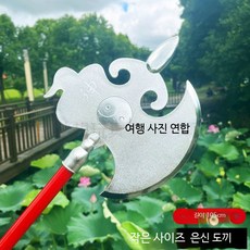 삼국지 무기 모형 접이식 장난감 칼 검 코스프레 소품 액션 군인 장비 장식품 키링, 실버 신도끼(105cm), 1개