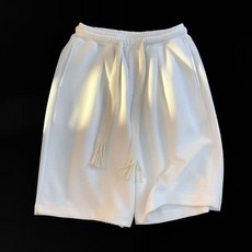 【M-8XL】大尺碼華夫格短褲 男生夏季寬鬆五分運動休閒直筒素面短褲