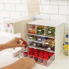 다용도 미니 멀티 서랍장 화장대 책상위 소품 정리함 플라스틱, 1개