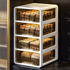 Qiaokao 속옷 양말 수납함 4단, 1개, 화이트