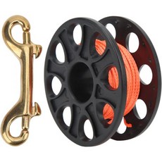 PODSJD 구리 스냅 클립이 달린 다이빙 스풀 핑거 릴 59피트 형광 오렌지 라인 가볍고 내구성이 장비 소프트 스쿠버 액세서리 카약 앵커 시스템에 이상적 검정색 2582547, Black