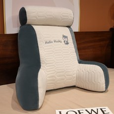 Yellwell 라텍스 아이스 실크 허리 쿠션 침대 등받이 허리 보호 쿠션 소파 창가 쿠션 학생 기숙사 침대 헤드 장시간 앉아 있는 사람을 위한 허리 쿠션, 허스키, 대형 65* 50cm [독립 내부 라이너 고중량], 1개
