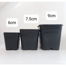 사각 플라스틱화분 6cm / 7.5cm / 9cm 플분, 1개
