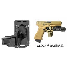 CTM 克拉克系列 GA手槍快拔系統槍套 槍燈內紅點用槍套 G17 G18 G19 AAP TP22, 黑色, 1個
