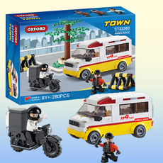 옥스포드 타운 미니 앰블런스 119 장난감 블럭 조립 놀이 장난감 ST33383, 1개