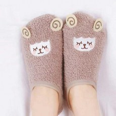 여자 발목 수면 양말 극세사 겨울 덧신 층간 소음