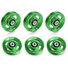 체육관 장비용 RitFit 알루미늄 풀리 휠 6PCS 세트 파워 랙 부착 가정용 체육관용 합금 베어링 휠 90mm, Green