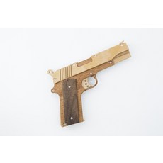 M1911實木皮筋槍DIY玩具槍模型吃雞木頭槍兒童玩具材料包手槍, 1個, 櫸木+胡桃木材料包毛件:如圖所示