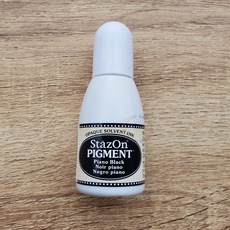 Tsukineko 月貓 Stazon PIGMENT 速乾油性 手工藝必備, 1個, 鋼琴黑 補充液