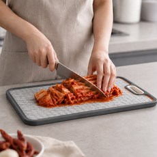 한연솔 스텐 도마 304 양면 위생 도마, 은색, 1개