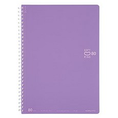 해외 KOKUYO 스프링 라인 노트 18.9 x 12.7cm7.2 5인치 파스텔 저널 B6 소프트 링 도트 6mm 유선 80장 라이트 블루 1 과목 학교용 메모 작성 일본 수입, Purple