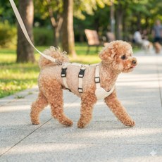 미르팩토리 강아지 소형견 관절보호 슬개골 앞섬방지 가슴줄 h형 하네스, 크림, 1개