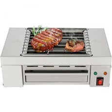 전기 실내 그릴 실내/실외 바비큐 조리대 그리들 가정용 및 상업용 1.5KW 201 스테인리스 스틸 17.3x10.2x16.5인치