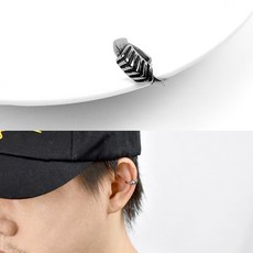 NDF17 簡約箭頭鋼製夾式耳環 耳骨夾