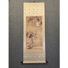 惲壽平 五清圖 畫芯宣紙 錦綾裝裱 50x150釐米, 參考詳情頁