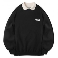 [라이크더모스트] 소프트 스몰로고 카라맨투맨 LTM001151 (블랙)