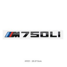BMW M 엠블럼 스티커 M550i M740li 후방 배지, M750Li (글로시블랙), 기본 차종