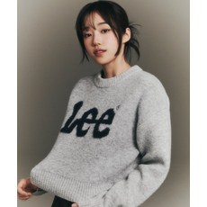 매장정품 LEE 부클 빅 트위치 로고 니트 라이트그레이 LE2503KT02LG 156610