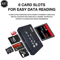 올인원 카드 리더기 USB 2.0 SD 어댑터 지원 TF CF 미니 MMC MS XD 메모리 쓰기 변환기, 1개
